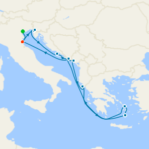 Italy, Croatia, Montenegro & Greece from Ravenna with Venice Stay