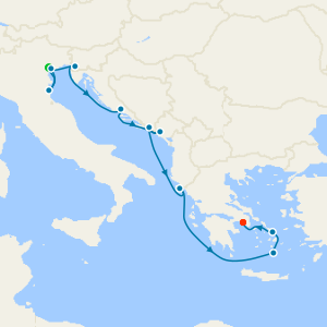 Italy, Croatia, Montenegro & Greece from Ravenna with Venice Stay