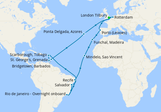 No-Fly Amazon & West Indies Adventure from London Tilbury