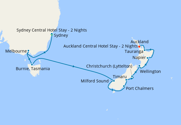 Southern Australia & New Zealand Fjords with Sydney and Auckland Stays