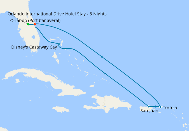 Eastern Caribbean Cruise from Port Canaveral with Orlando Stay