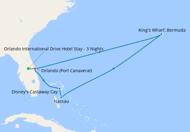 Bermuda and Bahamian Cruise from Port Canaveral with Orlando Stay