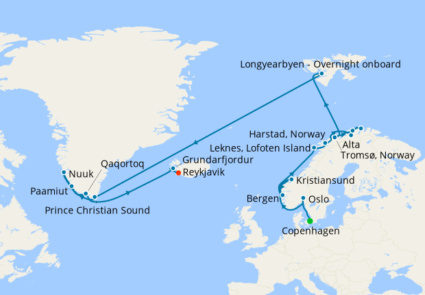 Grand Svalbard & Arctic Journey from Copenhagen to Reykjavik