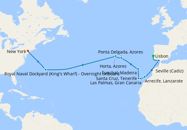 Transatlantic from Lisbon to New York