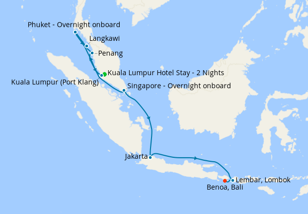 Singapore, Thailand & Indonesia from Kuala Lumpur with Stay