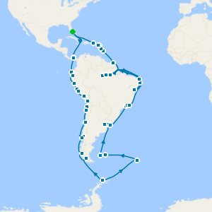 Grand Americas, Amazon & Antarctica (Grand Voyage) - Miami Roundtrip