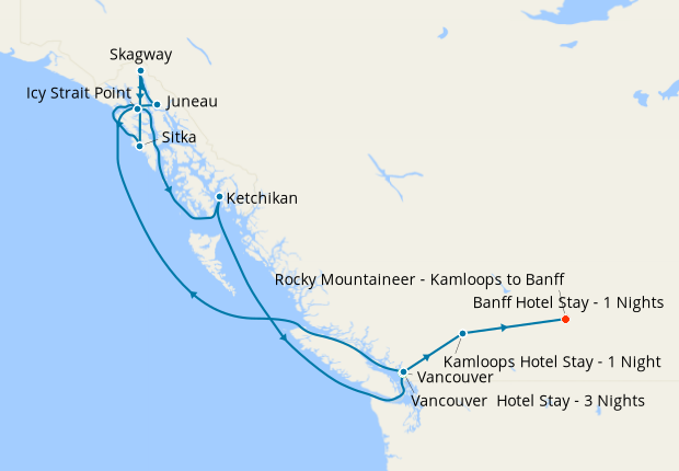 Rocky Mountaineer Classic & Alaska with Inside Passage from Vancouver