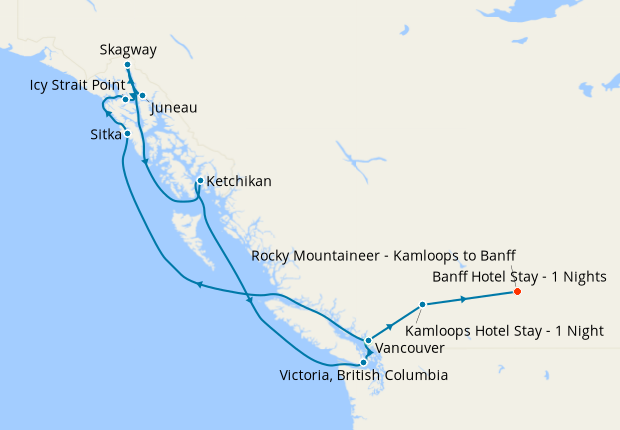 Rocky Mountaineer Classic & Alaska with Inside Passage from Vancouver