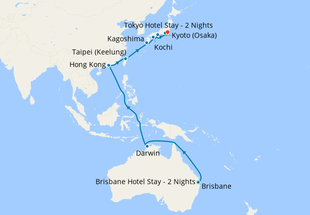 Asia & Australia from Brisbane to Tokyo with Stays