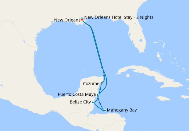 Western Caribbean from New Orleans with Stay