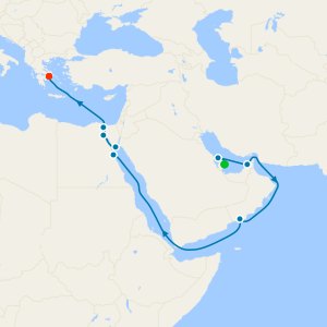 Suez Canal from Doha to Athens