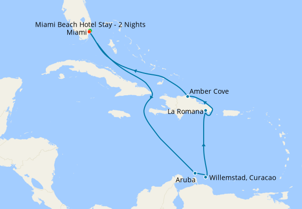 Southern Caribbean from Miami with Miami Beach Stay