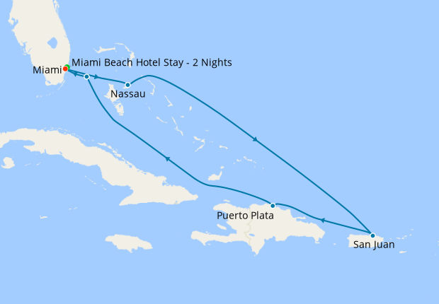 Eastern Caribbean from Miami with Miami Beach Stay