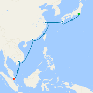 Asia from Tokyo (Yokohama) to Singapore