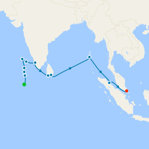 Asia from Male to Singapore