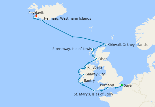 British Isles & Iceland from Dover, 19 May 2023, 11 Nt