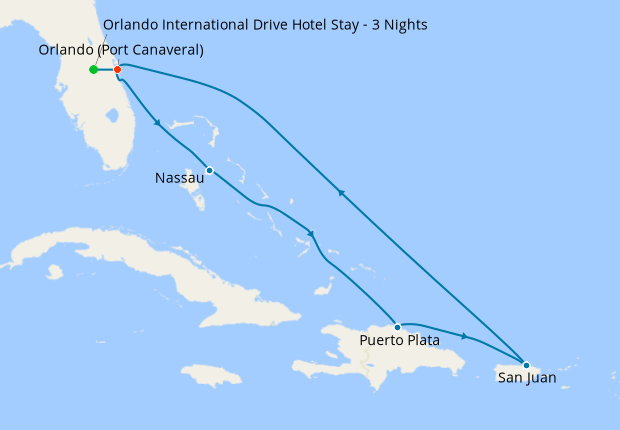 Bahamas & Western Caribbean from Port Canaveral with Orlando Stay