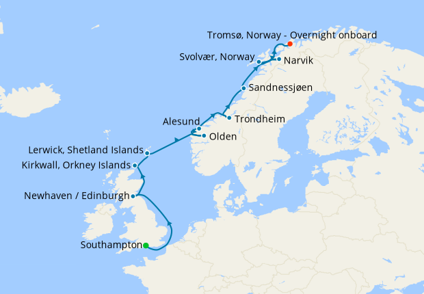 cruise departure times from southampton