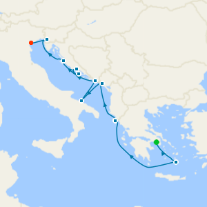 Eastern Mediterranean from Athens to Venice