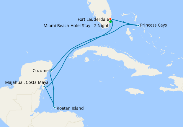 Western Caribbean with Mexico from Ft. Lauderdale with Miami Beach Stay