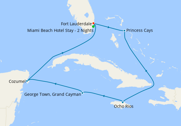 Western Caribbean with Bahamas from Ft. Lauderdale with Miami Beach Stay