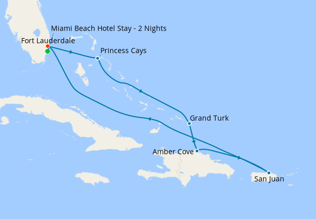 Eastern Caribbean with Puerto Rico from Ft. Lauderdale with Miami Beach Stay