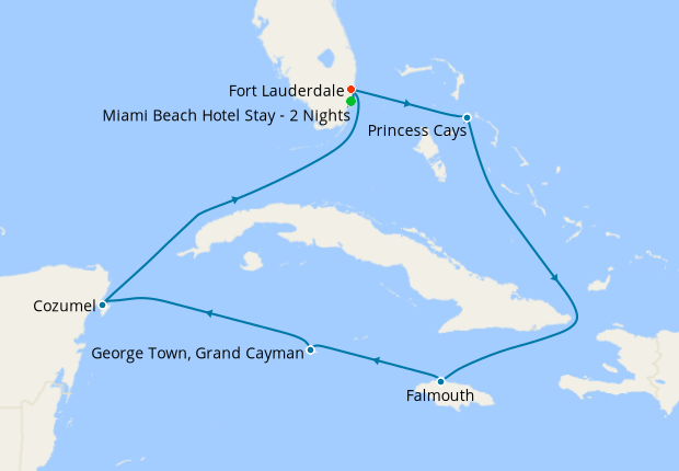 Western Caribbean with Bahamas from Ft. Lauderdale with Miami Beach Stay