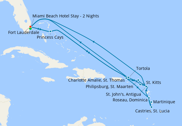 Caribbean Explorer from Ft. Lauderdale with Miami Beach Stay