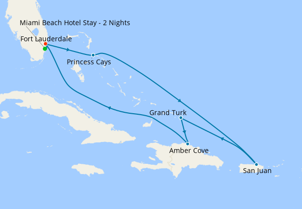Eastern Caribbean with Puerto Rico from Ft. Lauderdale with Miami Beach Stay