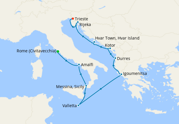 Journey to Dalmatia from Rome to Trieste