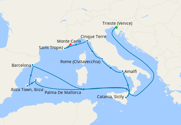 Cliffs, Coasts & Culture from Trieste to Monte Carlo