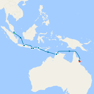 Singapore Stay, Australia & South Asia to Cairns