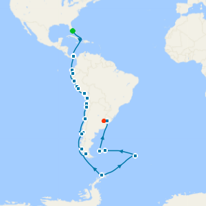 Epic South America & Antarctica from Miami to Buenos Aires