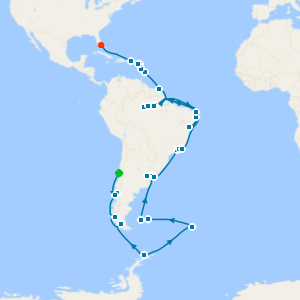 Antarctica & South American Quest from San Antonio (Santiago) to Miami