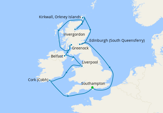 British Isles from Southampton, 24 May 2024, 14 Nt, Queen Anne, 24 May  2024, Cunard