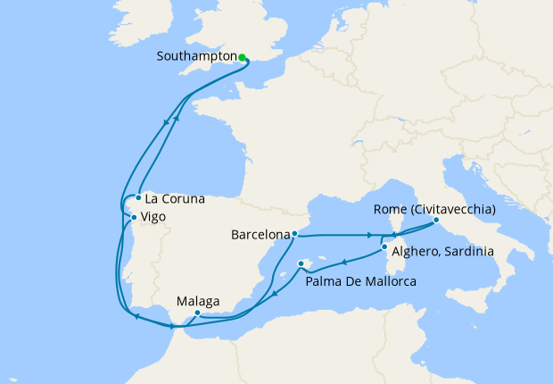 BRAND NEW REDUCTION Western Mediterranean from Southampton
