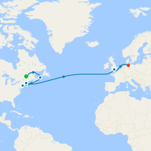 Transatlantic Crossing, New England & Canada from Quebec