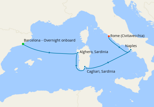 Barcelona to Rome, Cunard, 17th June 2024 – Planet Cruise