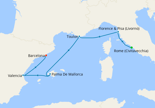 Rome to Barcelona