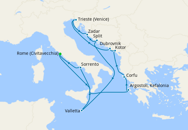 Italy & the Adriatic from Rome