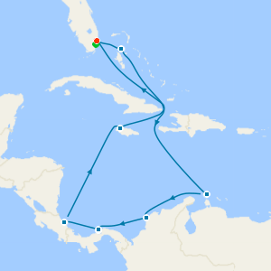 Southern Caribbean & Panama Canal Sunfarer from Ft. Lauderdale with Miami Beach Stay