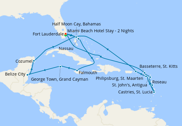 Southern Wayfarer & Western Caribbean from Ft. Lauderdale with Miami Beach Stay