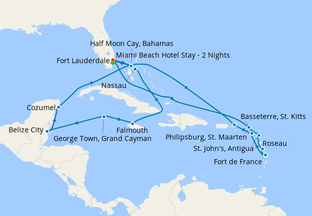 Southern Wayfarer & Western Caribbean from Ft. Lauderdale with Miami Beach Stay