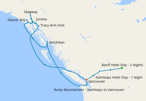 Rocky Mountaineer Classic Tour & Alaskan Inside Passage from Vancouver