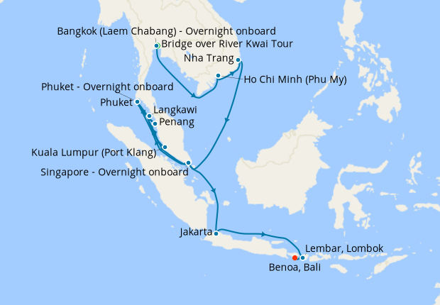 Bangkok Stay, Thailand, Vietnam & Indonesia to Bali