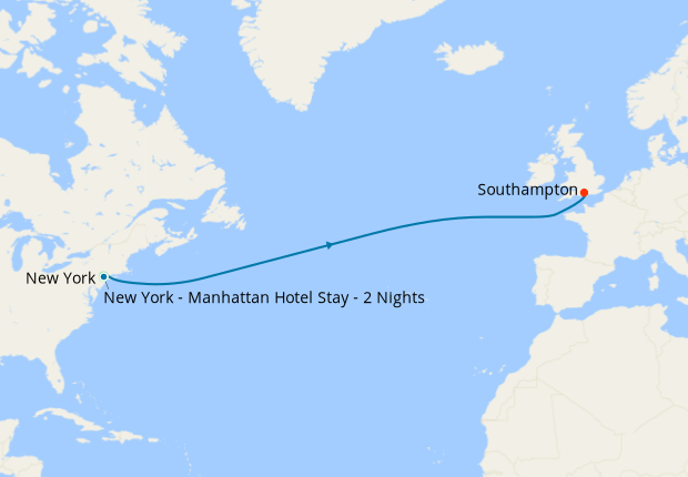 Eastbound Transatlantic Crossing from New York with Stay