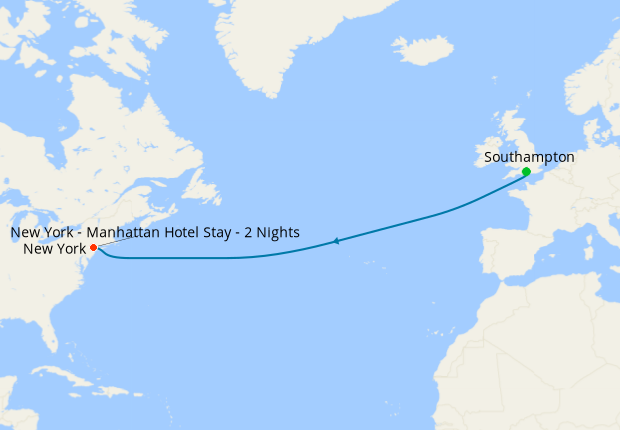 Westbound Transatlantic Crossing from Southampton to New York with Stay