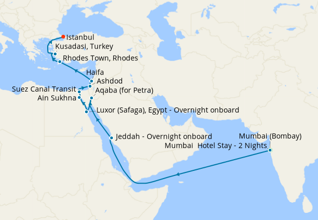 Suez Canal & Holy Land from Mumbai with Stay