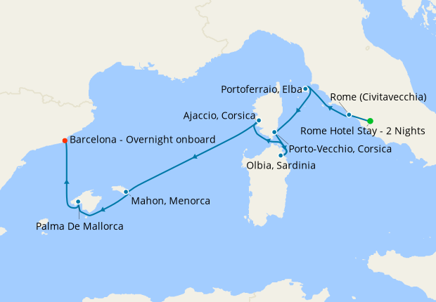 Islands of the Med from Rome with Stay