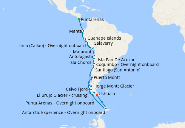 South America Luxury Cruise - Lima (Callao) to Buenos Aires on Dec 20, 2023